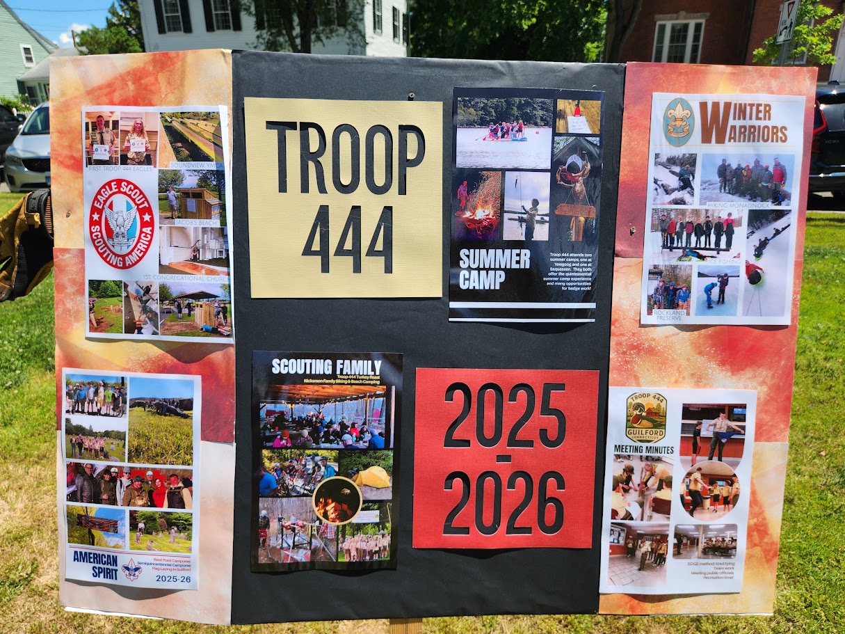 Troop 444 display at the Strawberry Social.